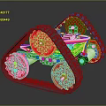 Car Parts Tracked Mechanical Structure With Red Wheels Gears And Metal Frame