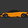 Orange Stylish Sports Car With Sleek Aerodynamic Design Black Roof And Shiny Finish