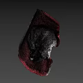 Adorable Video Game Cat Character Sleeping On Red Plush Blanket