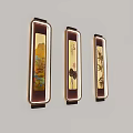 New Chinese style wall lamp combination 3d model
