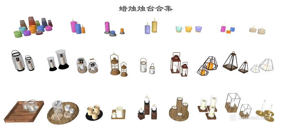 Various Candle Holders Collection With Assorted Designs And Decorative Styles For Home 3d model 
