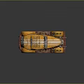 Vintage Yellow Car With Number 8 Striped Body And Modified Front Details
