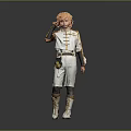 Orange Haired Character In White Gold Outfit Standing With Mythical Creature
