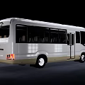 Modern White Passenger Bus With Sleek Exterior Design And Large Windows 3d model