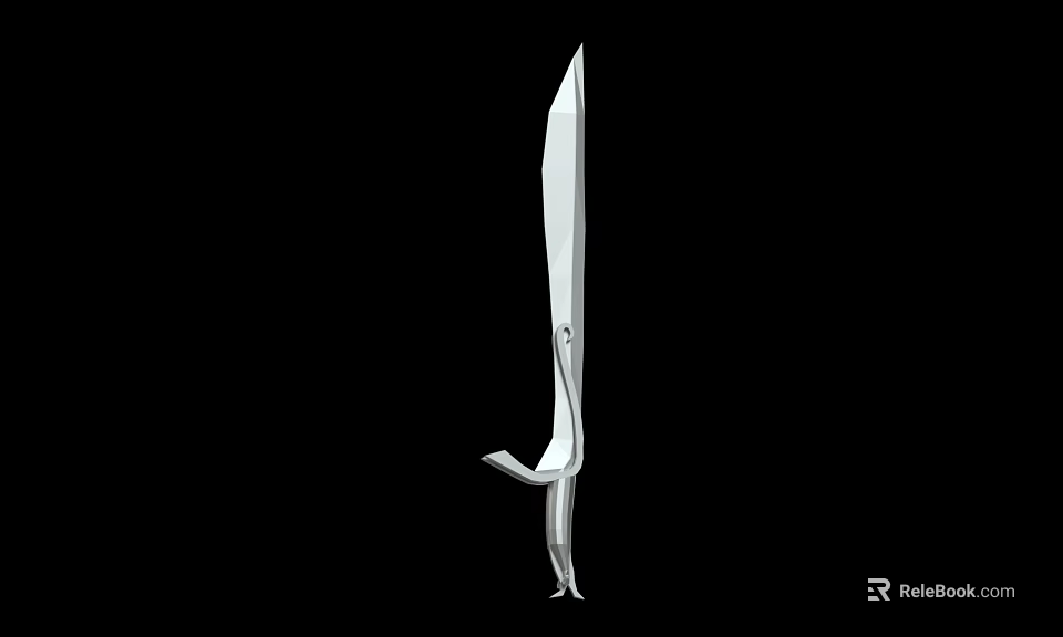 Modern Tactical Weapon Knife With Fixed Sharp Stainless Steel Blade And Ergonomic Handle 3d model 