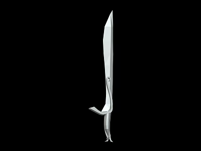 Modern Tactical Weapon Knife With Fixed Sharp Stainless Steel Blade And Ergonomic Handle 3d model