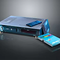 Modern Digital DVD Player Device With Remote Control And Colorful Disc 3d model