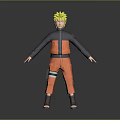 Anime Character With Spiky Yellow Hair Orange Black Outfit And Forehead Protector