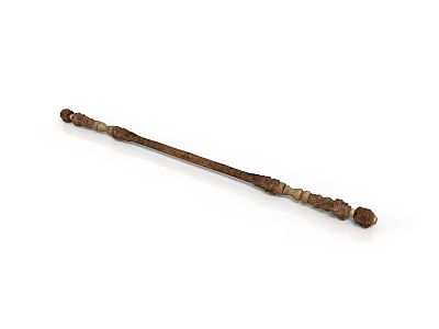 Handcrafted Brown Long Stick With Textured Surface And Rounded Ends For Daily Use 3d model