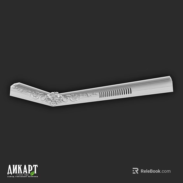 White Decorative Component Featuring Intricate Carved Patterns And Elongated Design 3d model 