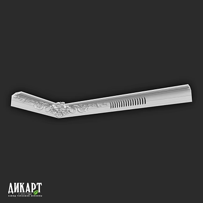 White Decorative Component Featuring Intricate Carved Patterns And Elongated Design 3d model