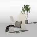Modern Transparent Acrylic Lounge Chair With White Cushion And Gray Throw Blanket Minimalist Interior Setting
