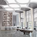 Modern negotiation area sales office sales center front desk lobby rest area 3d model