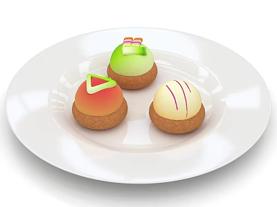 Modern Internet Celebrity Dessert Plate Chocolate Tea Break Afternoon Nap Leisure Pastry Exhibition Market Release Conference Dinner Business Celebration Anniversary Celebration 3d model