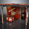 Rustic Wooden Cabin Structure With Corrugated Metal Roof Weathered Planks And Decorative Barrel