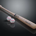 Professional Wooden Baseball Bat With Official Logo And Two Balls