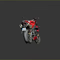 Shiny Red Motorcycle With Sleek Design Black Seat Chrome Exhaust And Stylish Handlebars