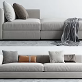 Modern double sofa multiplayer sofa 3d model