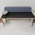 Stylish Casual Sofa Set Interior With Blue Black Fabric Tufted Seats And Wooden Side Chairs