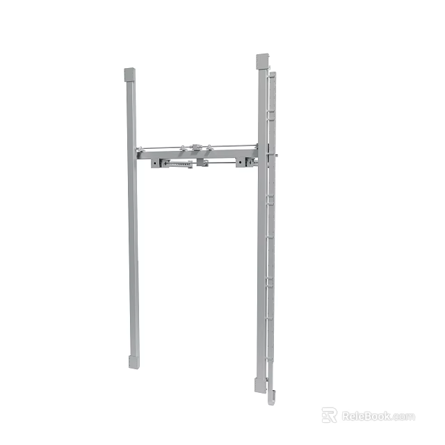 Adjustable Metal Mounting Bracket With Vertical And Horizontal Support Bars 3d model 