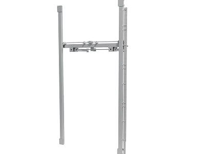 Adjustable Metal Mounting Bracket With Vertical And Horizontal Support Bars 3d model