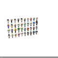 Diverse Cartoon Characters With Various Hairstyles And Colorful Outfits Collection
