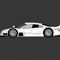 White High Performance Sports Car With Sleek Aerodynamic Body And Reflective Surface