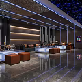 Modern Luxury KTV Interior Design With Starry Ceiling Sofa Seating And Bar Counter