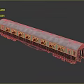 Single Cream And Dark Brown Train Carriage Model With Grey Roof Windows Wheels And Reflection