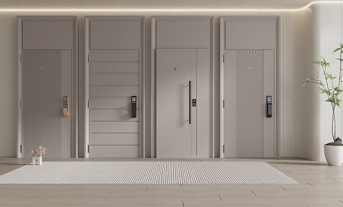 Modern security door double door 3d model