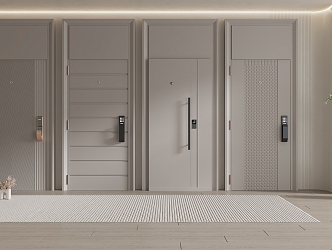 Modern security door double door 3d model