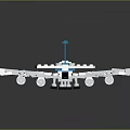 White And Blue Building Block Airplane Model Toy For Children Play Activity