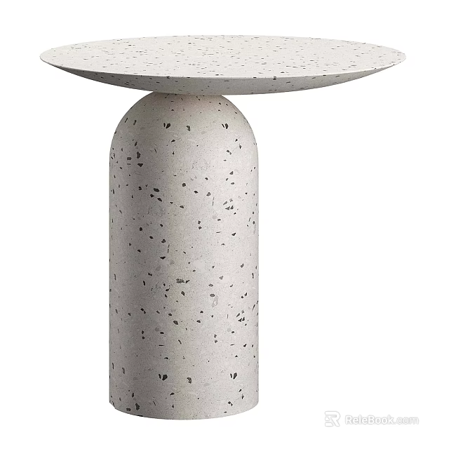 Modern Terrazzo Coffee Table Featuring Round Top And Cylindrical Base 3d model