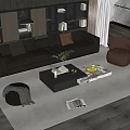 Sofa Coffee Table Combination Sofa Coffee Table Double Sofa Living Room 3d model