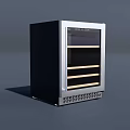 Black and Silver Wine Refrigerator with Glass Door Layered Shelves and Bottom Control Panel