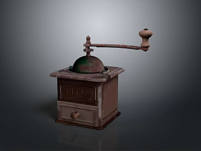 ELMA Vintage Coffee Grinder 3D Computer Model with Crank and Drawer 3d model