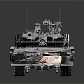 Modern Military Tank With Camouflage Paint Turret Gun Barrel And Tracks