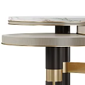 Elegant Modern Round Coffee Table With Marble Top And Black Gold Metal Legs