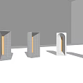 modern decorative lamp concrete building night light 3d model