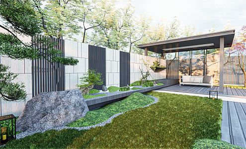 Modern Courtyard Garden 3d model