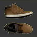 Brown Casual Shoes With Soft Suede Upper White Sole And Textured Outsole For Daily Wear