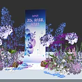 2023 Nanyang Rose Festival Guide Sign With Purple Roses And Floral Decorations