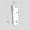 Practical Bookcase Design Featuring Detailed Dimensions Multiple Shelves And Storage Compartments 3d model