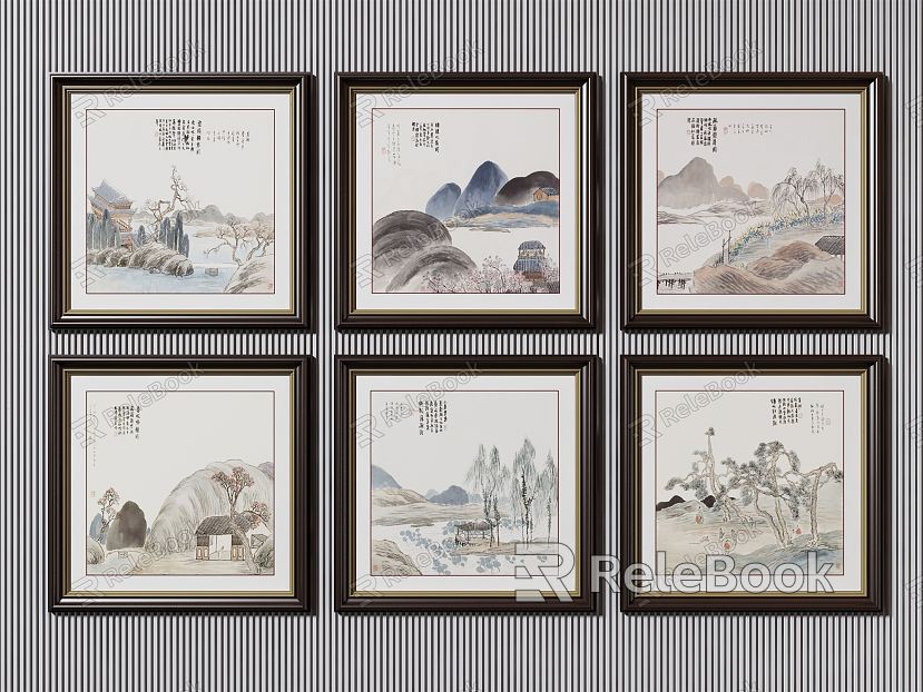 Chinese Landscape Painting Decorative Painting model