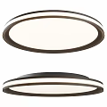 Modern Round Flush Mount Ceiling Light With Black Frame And White Shade Design 3d model