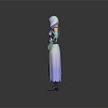 Game Movie Character With Hooded Outfit Gradient Colors Futuristic Tech Inspired Sleeves And Glowing Gloves