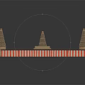 Traditional Brick Architecture With Square Base Multi Tiered Towers And Red White Striped Edges
