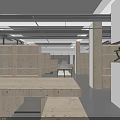 Wenhua Book Store Modern Interior With Wooden Counter And Display Shelves