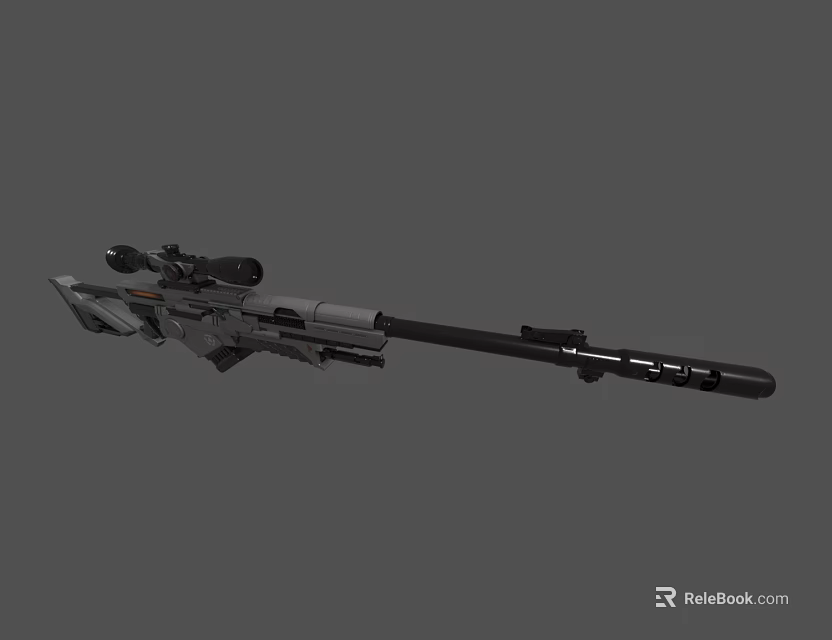 Modern Tactical Sniper Rifle With High Power Scope Long Barrel And Precision Design 3d model 