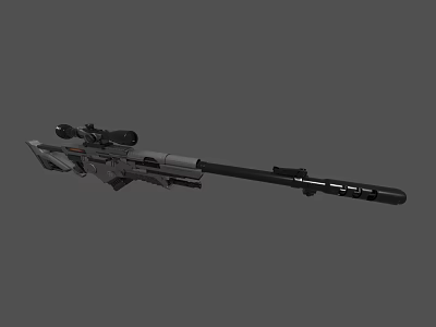 Modern Tactical Sniper Rifle With High Power Scope Long Barrel And Precision Design 3d model